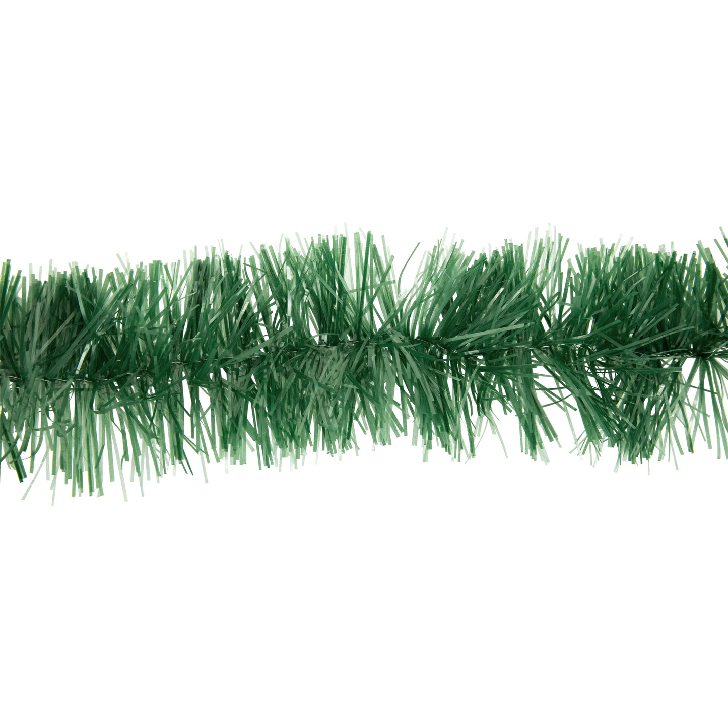 50' X 2.5" Unlit Green Tinsel Christmas Garland