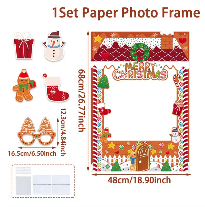 Christmas Photo Frame 2025 Merry Christmas Decorations for Home Navidad Cristmas Party Supplies Ornament Xmas Gift New Year 2026
