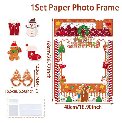 Christmas Photo Frame 2025 Merry Christmas Decorations for Home Navidad Cristmas Party Supplies Ornament Xmas Gift New Year 2026