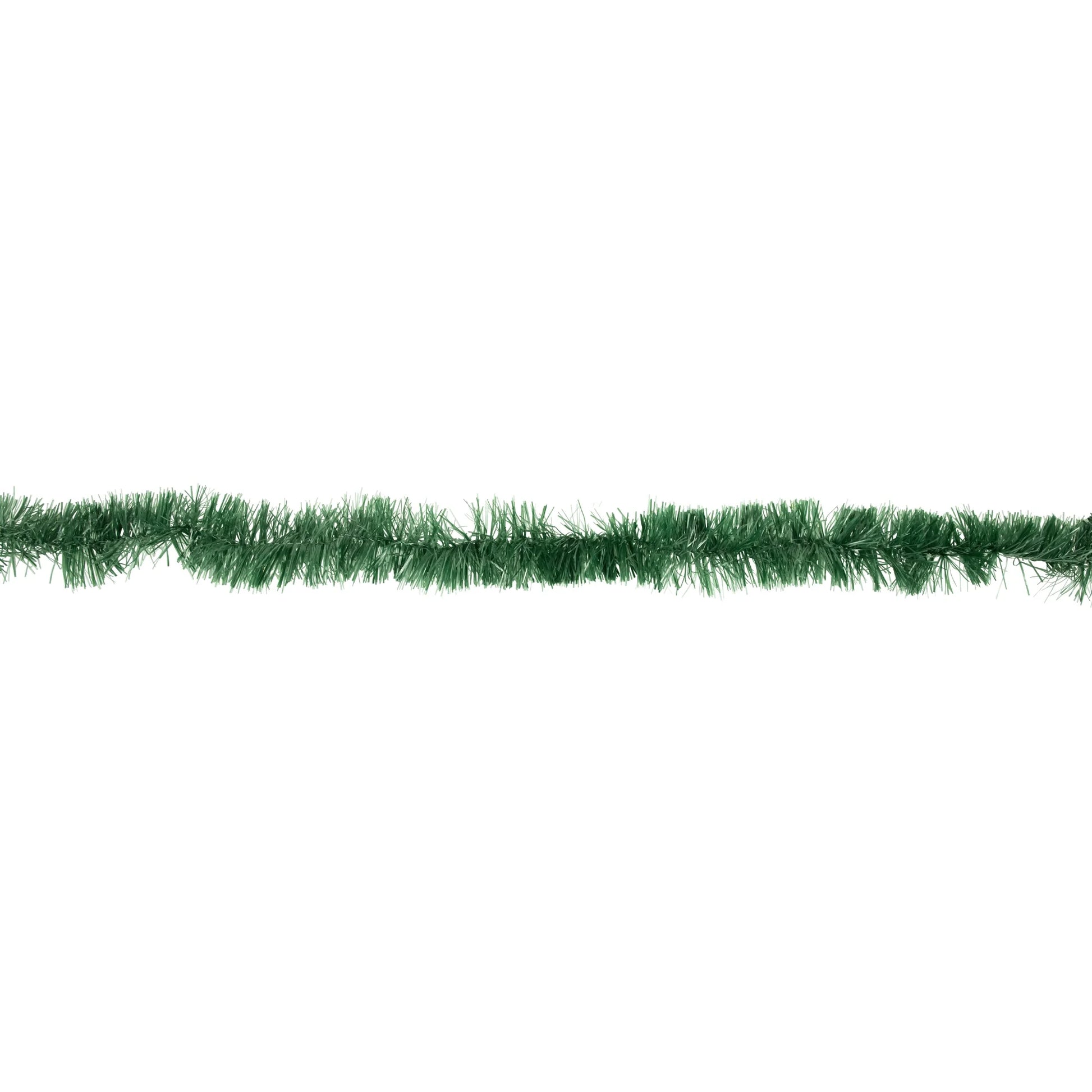 50' X 2.5" Unlit Green Tinsel Christmas Garland