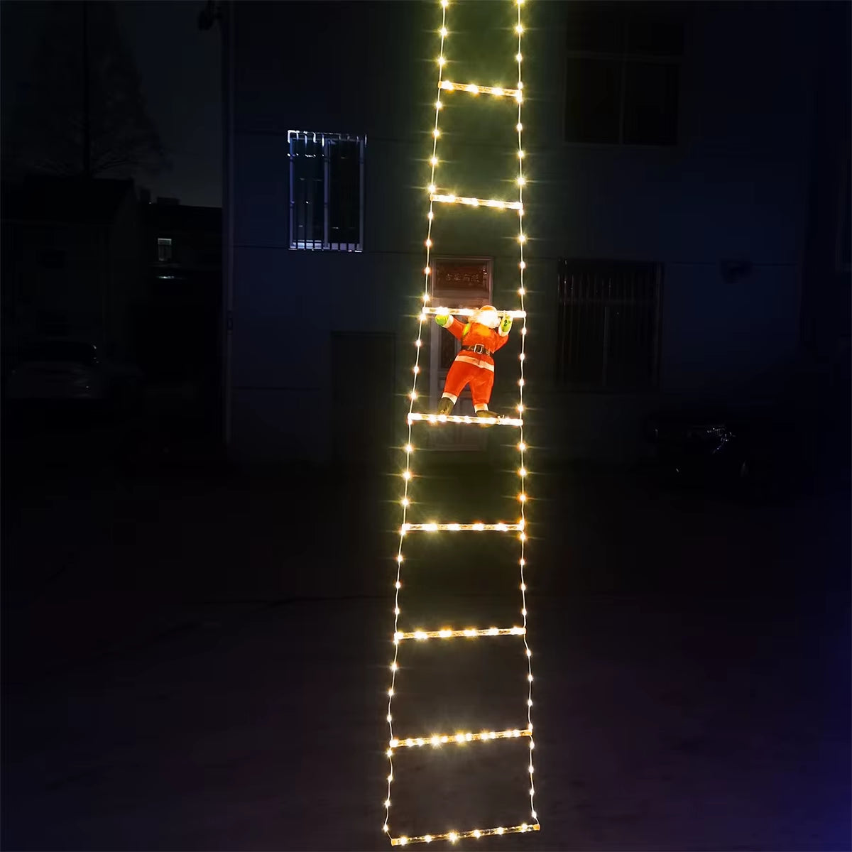 3M Santa Claus Climbing Ladder Warm Light 2025 Christmas Decoration for Home Outdoor Garden Cristmas Tree Ornement New Year Gift