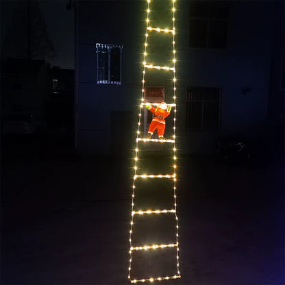 3M Santa Claus Climbing Ladder Warm Light 2025 Christmas Decoration for Home Outdoor Garden Cristmas Tree Ornement New Year Gift