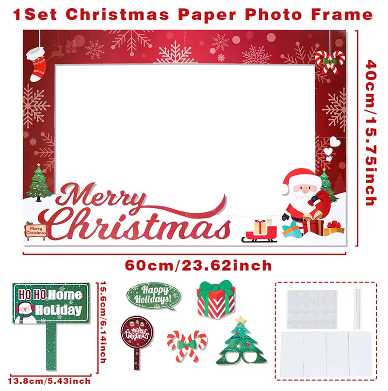 Christmas Photo Frame 2025 Merry Christmas Decorations for Home Navidad Cristmas Party Supplies Ornament Xmas Gift New Year 2026