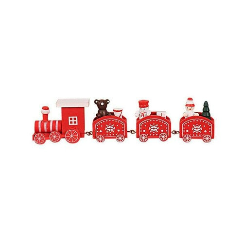 Christmas Decor Mini Four Section Train Diy Wooden Ornaments