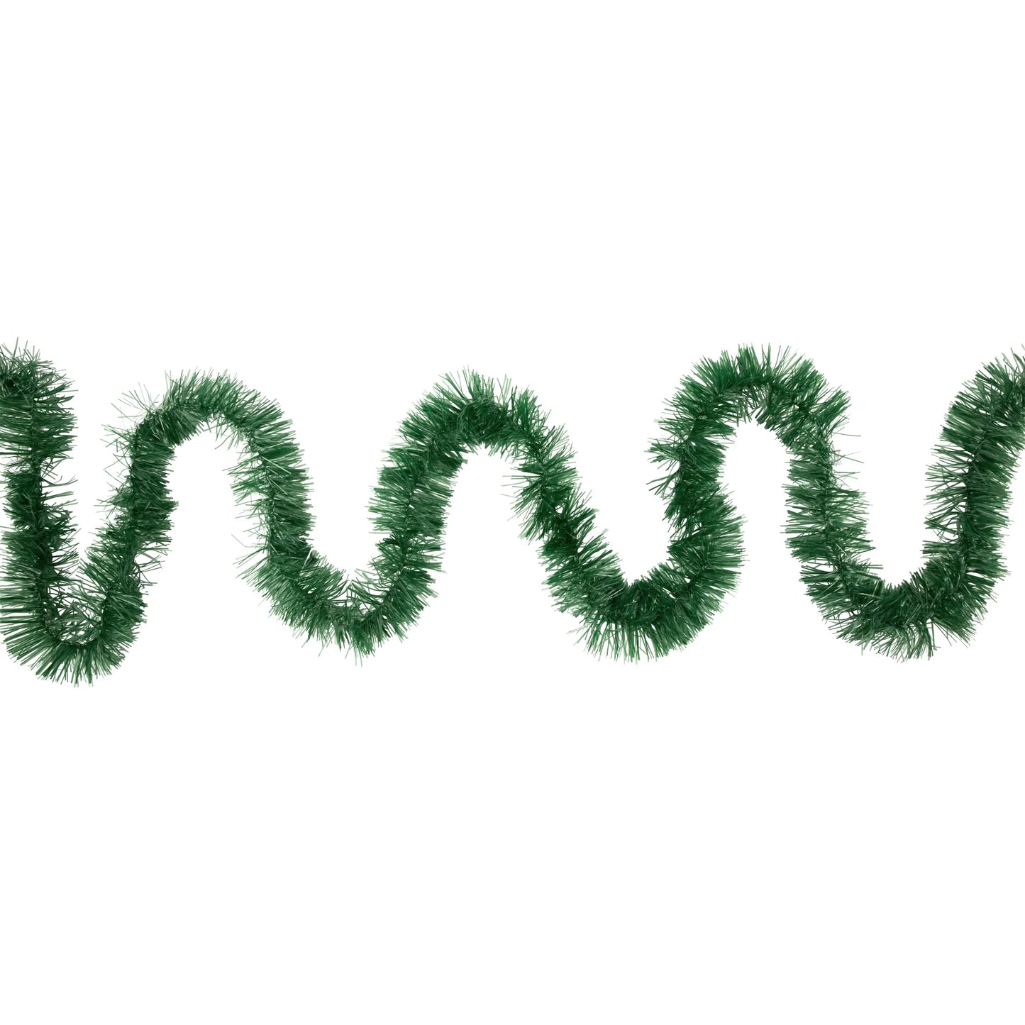 50' X 2.5" Unlit Green Tinsel Christmas Garland