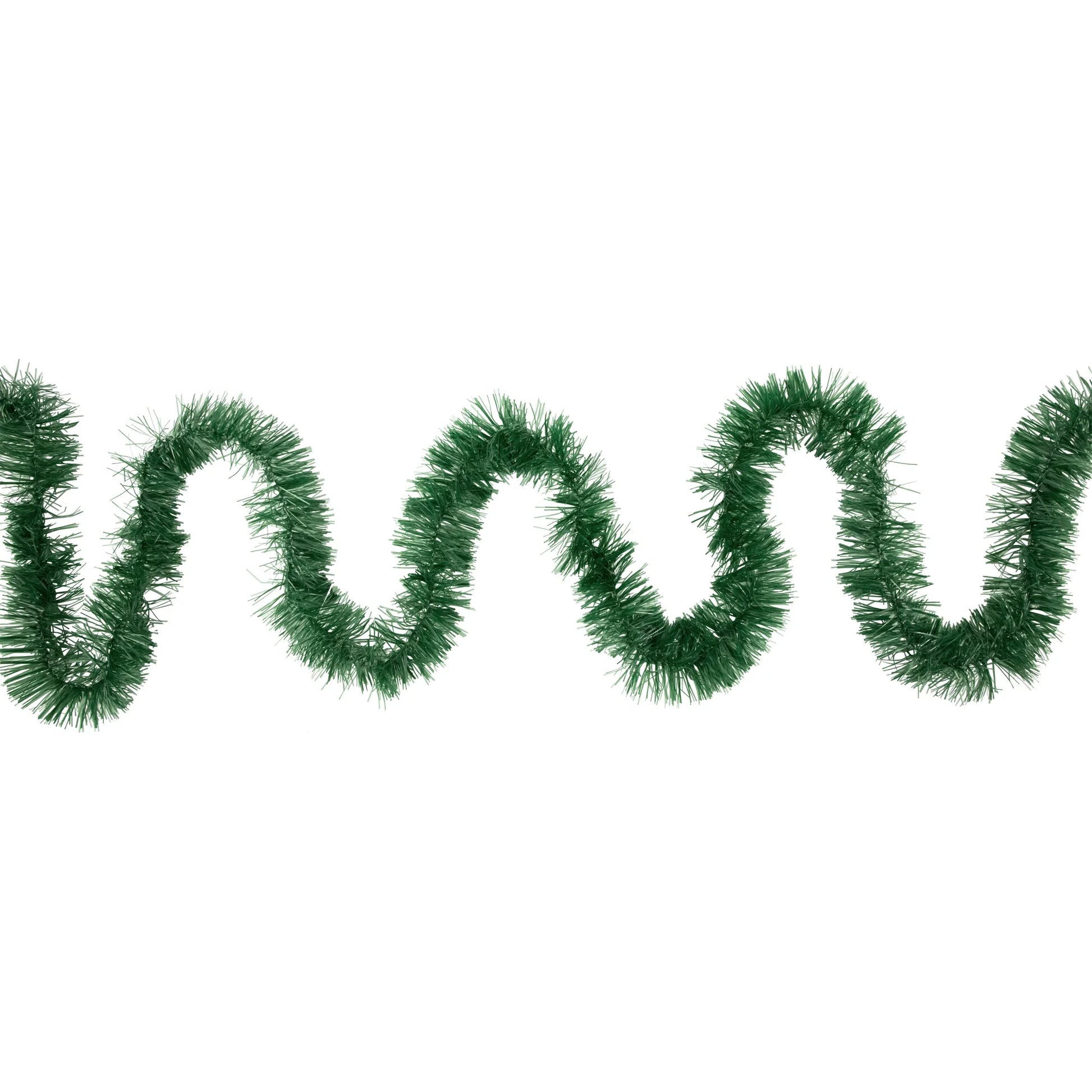 50' X 2.5" Unlit Green Tinsel Christmas Garland