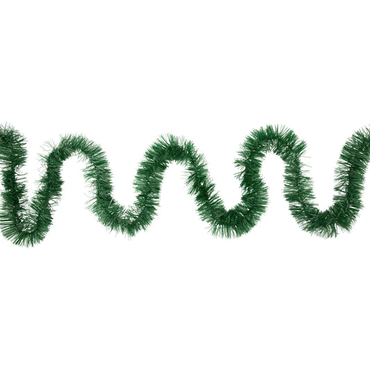 50' X 2.5" Unlit Green Tinsel Christmas Garland