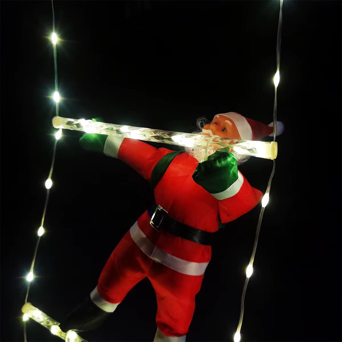 3M Santa Claus Climbing Ladder Warm Light 2025 Christmas Decoration for Home Outdoor Garden Cristmas Tree Ornement New Year Gift