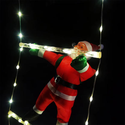 3M Santa Claus Climbing Ladder Warm Light 2025 Christmas Decoration for Home Outdoor Garden Cristmas Tree Ornement New Year Gift