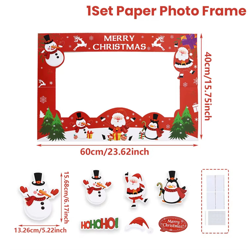 Christmas Photo Frame 2025 Merry Christmas Decorations for Home Navidad Cristmas Party Supplies Ornament Xmas Gift New Year 2026